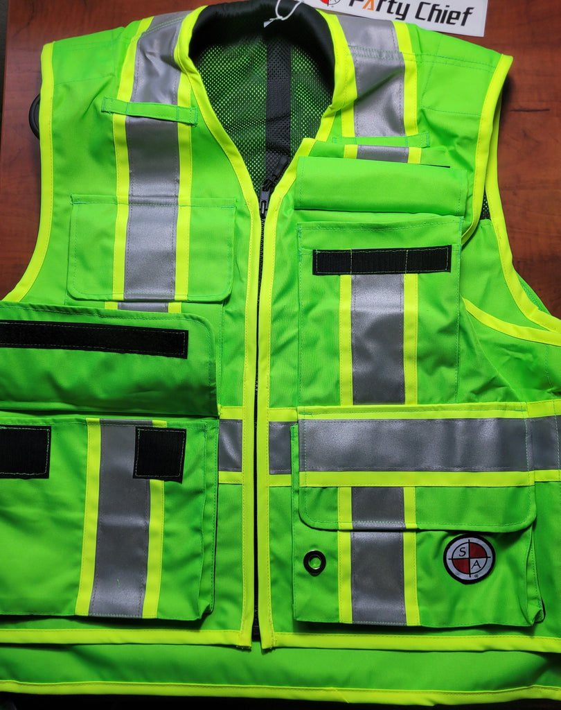 PC15X Party Chief Vest, HEAVY DUTY Orange, Yellow, Lime Green – Safety  Apparel