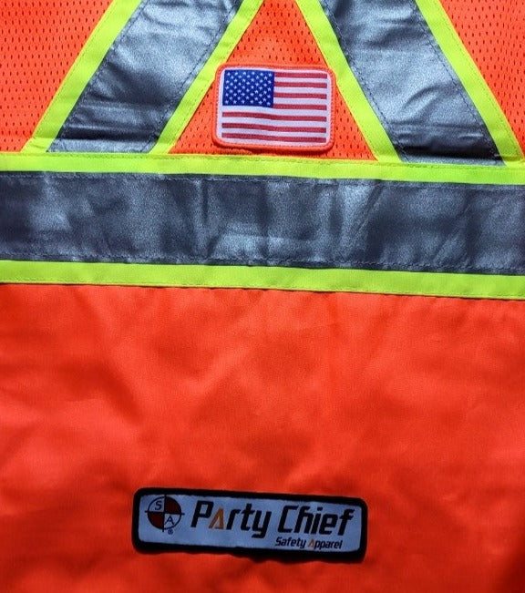 PC15X Party Chief Vest, HEAVY DUTY Orange, Yellow, Lime Green Safety