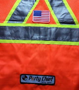 PC15X Party Chief Vest, HEAVY DUTY Orange, Yellow, Lime Green
